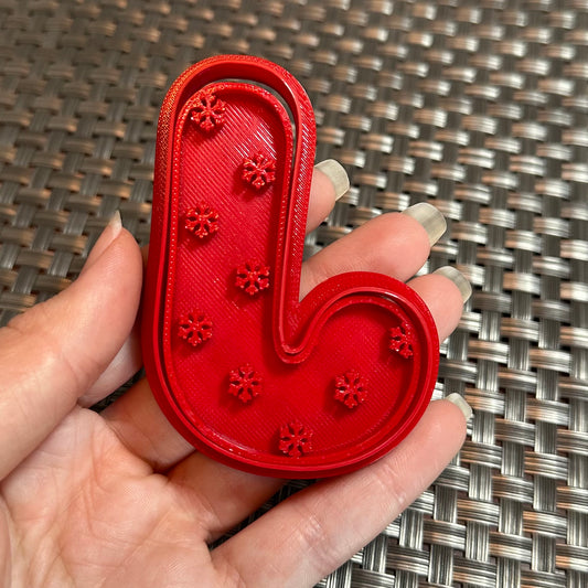 Letter with Snowflake Pattern - Custom 3D Printed Cookie Cutter + Stamp Combo