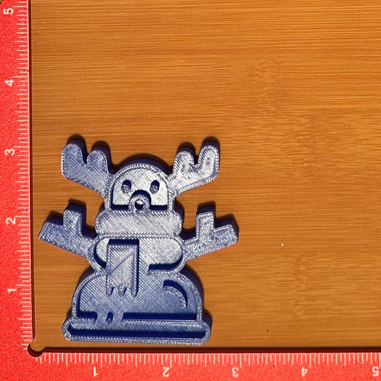 Snowman with Moose Antlers - Custom 3D Printed Cookie Cutter + Stamp Combo