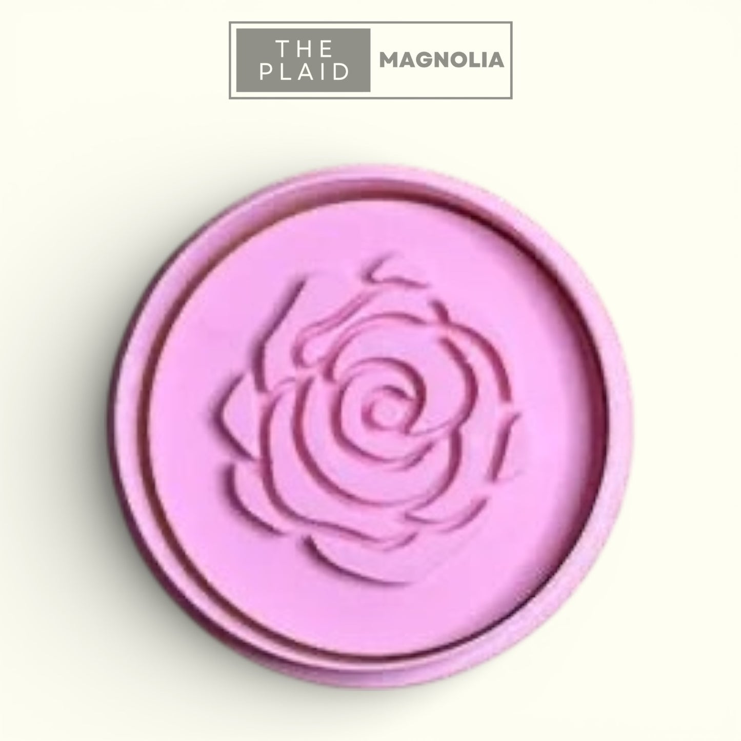 Round Rose - Custom 3D Printed Cookie Cutter + Stamp Combo