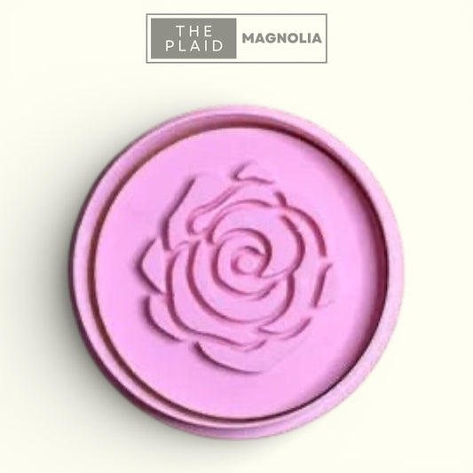 Round Rose - Custom 3D Printed Cookie Cutter + Stamp Combo