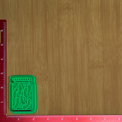 Pickle Jar - Custom 3D Printed Cookie Cutter + Stamp Combo