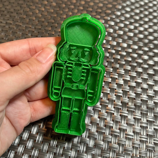 Nutcracker with Round Hat - Custom 3D Printed Cookie Cutter + Stamp Combo