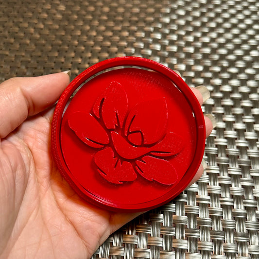Magnolia - Custom 3D Printed Cookie Cutter + Stamp Combo