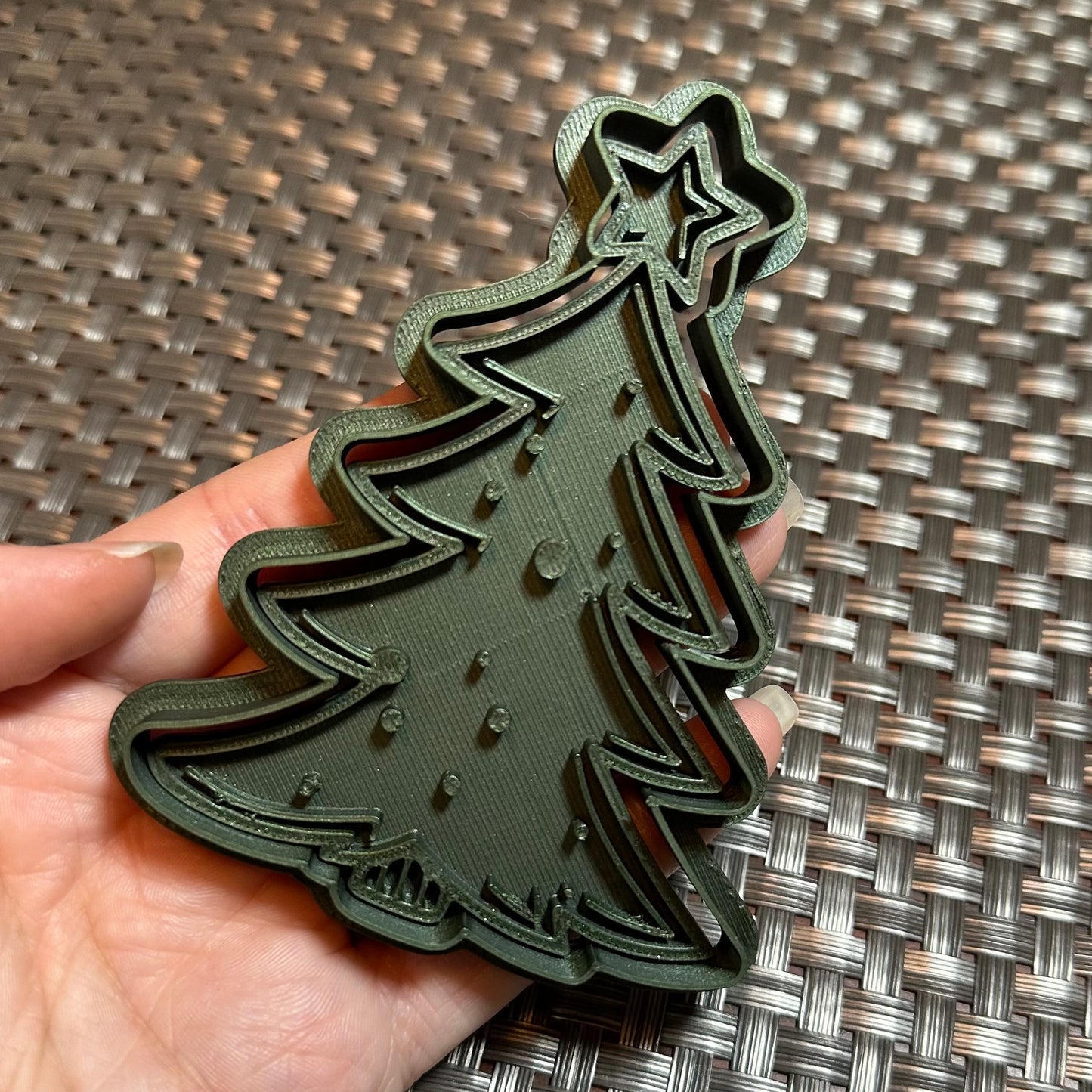 Christmas Tree with Star - Custom 3D Printed Cookie Cutter + Stamp Combo