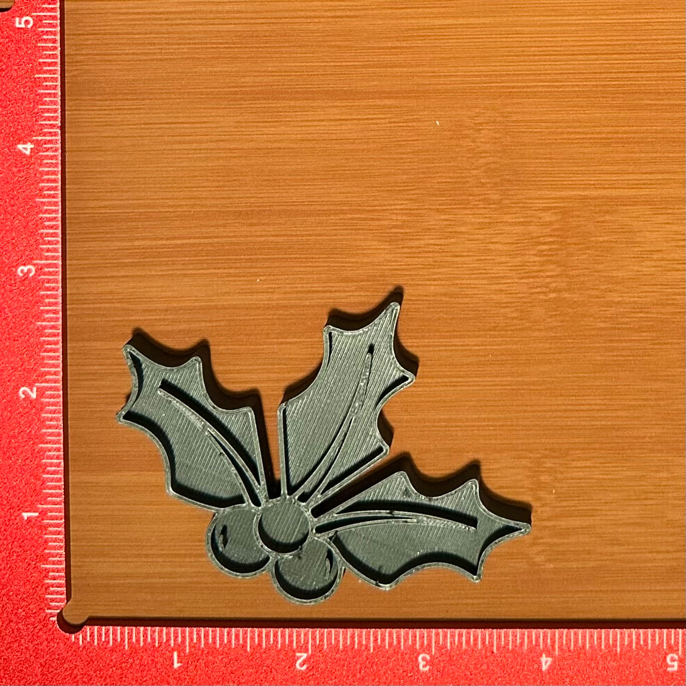 Holly with Berries - Custom 3D Printed Cookie Cutter + Stamp Combo