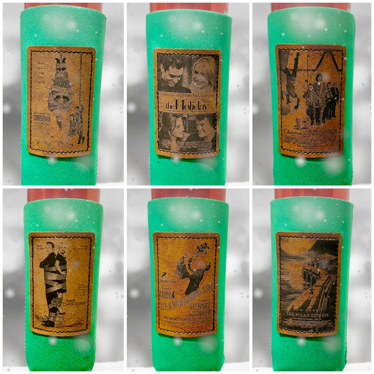 Vintage Christmas Movie Poster Slim Koozies