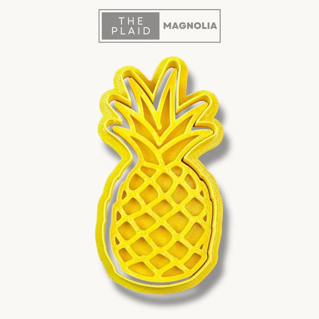 Pineapple - Custom 3D Printed Cookie Cutter + Stamp Combo