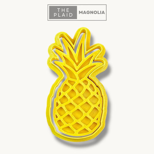 Pineapple - Custom 3D Printed Cookie Cutter + Stamp Combo