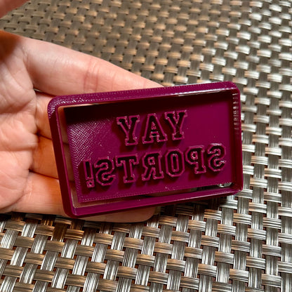 Yay Sports! - Custom 3D Printed Cookie Cutter + Stamp Combo