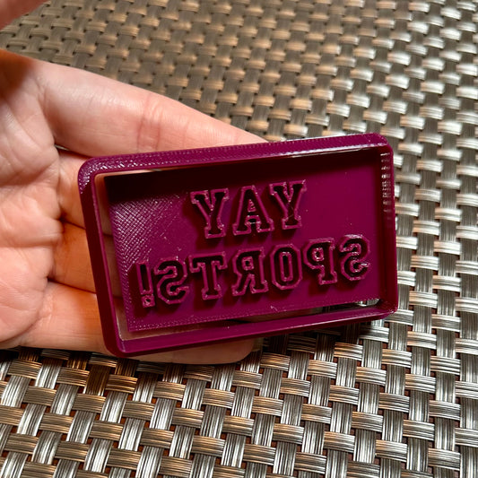 Yay Sports! - Custom 3D Printed Cookie Cutter + Stamp Combo
