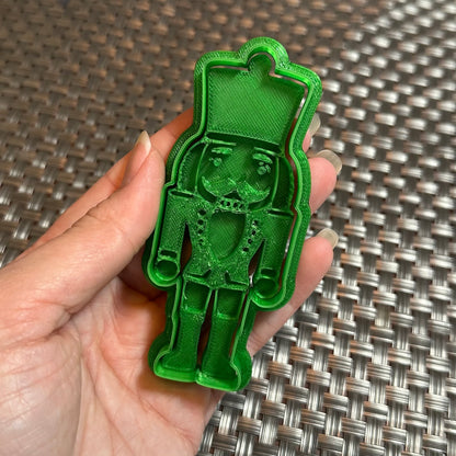 Nutcracker with Pointed Hat - Custom 3D Printed Cookie Cutter + Stamp Combo