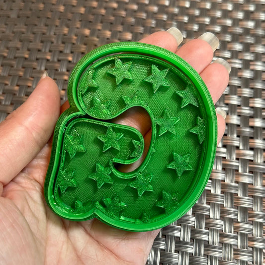 Letter with Star Pattern - Custom 3D Printed Cookie Cutter + Stamp Combo