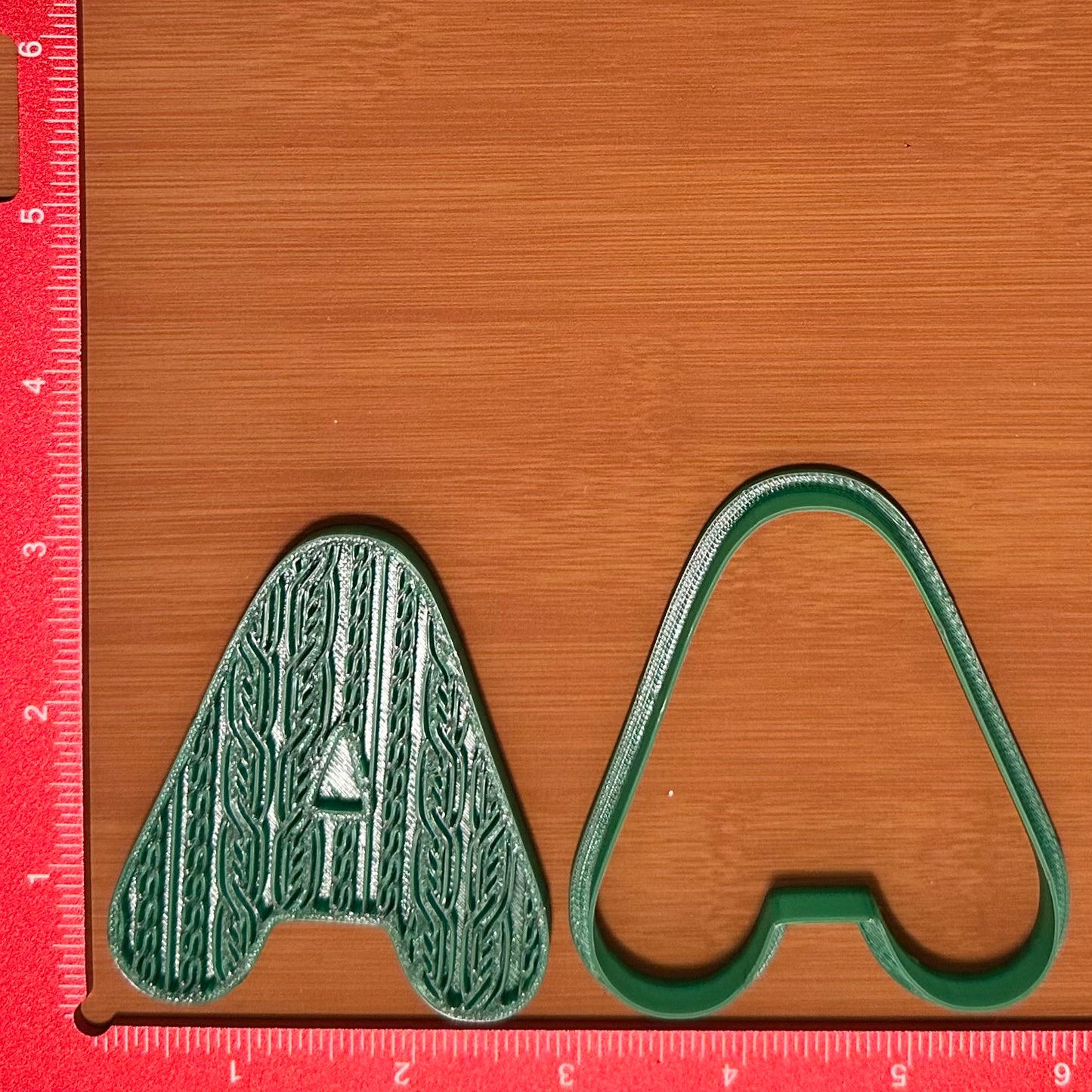 Letter with Cable Knit Pattern - Custom 3D Printed Cookie Cutter + Stamp Combo