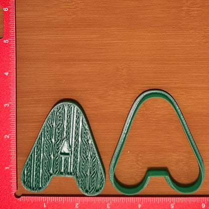 Letter with Cable Knit Pattern - Custom 3D Printed Cookie Cutter + Stamp Combo