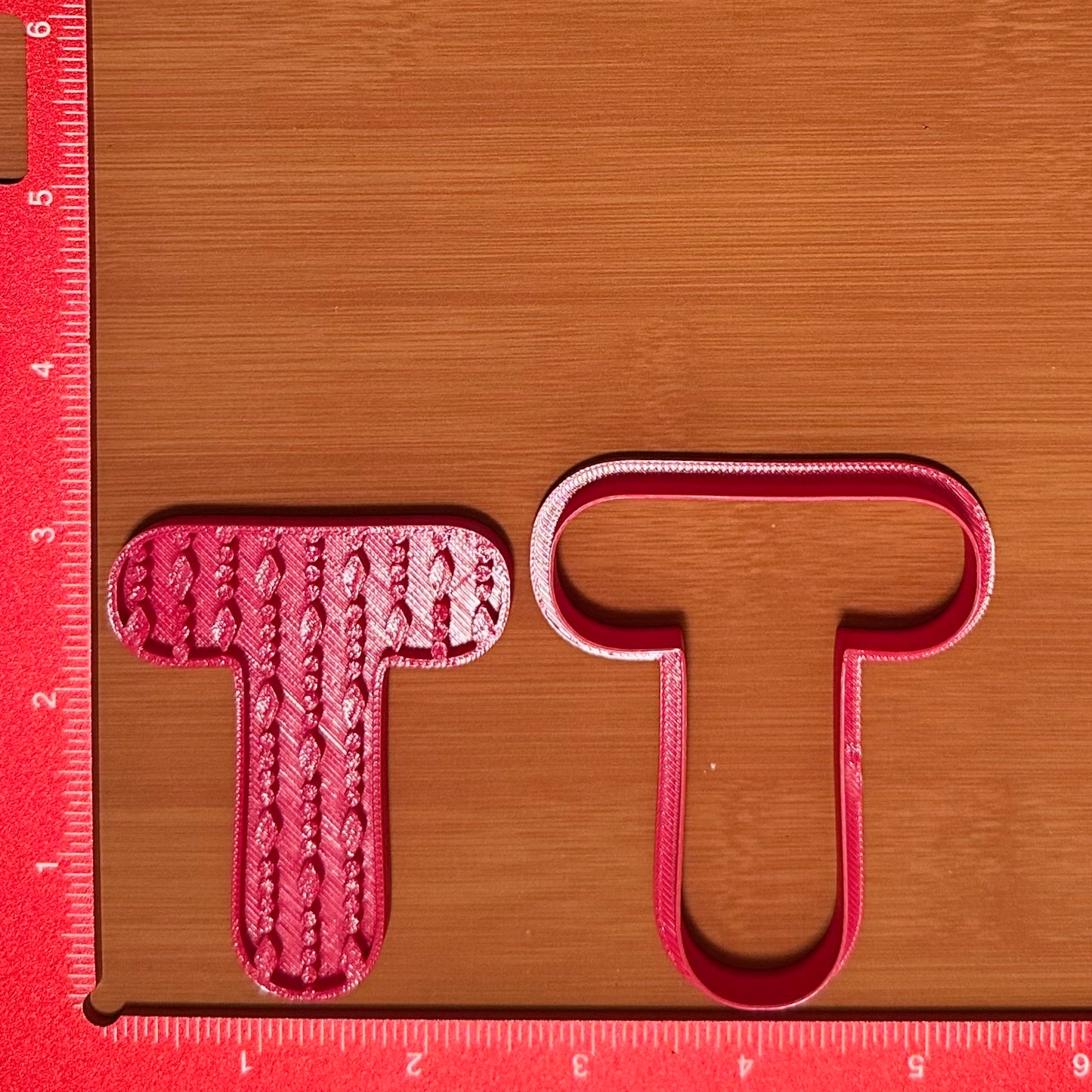 Letter with Garland Pattern - Custom 3D Printed Cookie Cutter + Stamp Combo