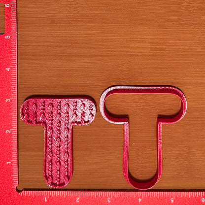 Letter with Garland Pattern - Custom 3D Printed Cookie Cutter + Stamp Combo