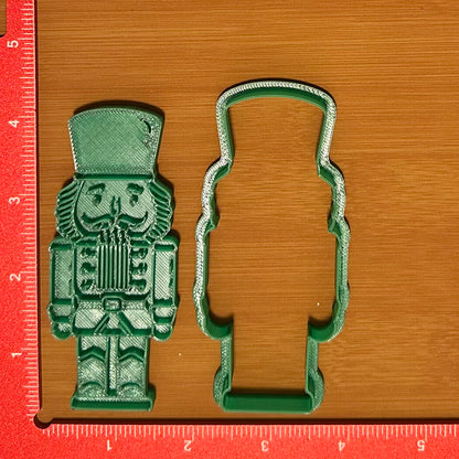 Nutcracker with Highlighted Hat - Custom 3D Printed Cookie Cutter + Stamp Combo