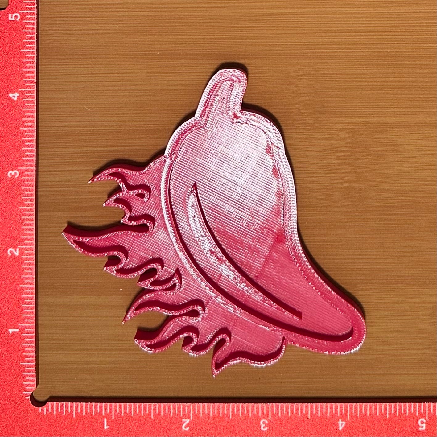 Flaming Chili Pepper - Custom 3D Printed Cookie Cutter + Stamp Combo