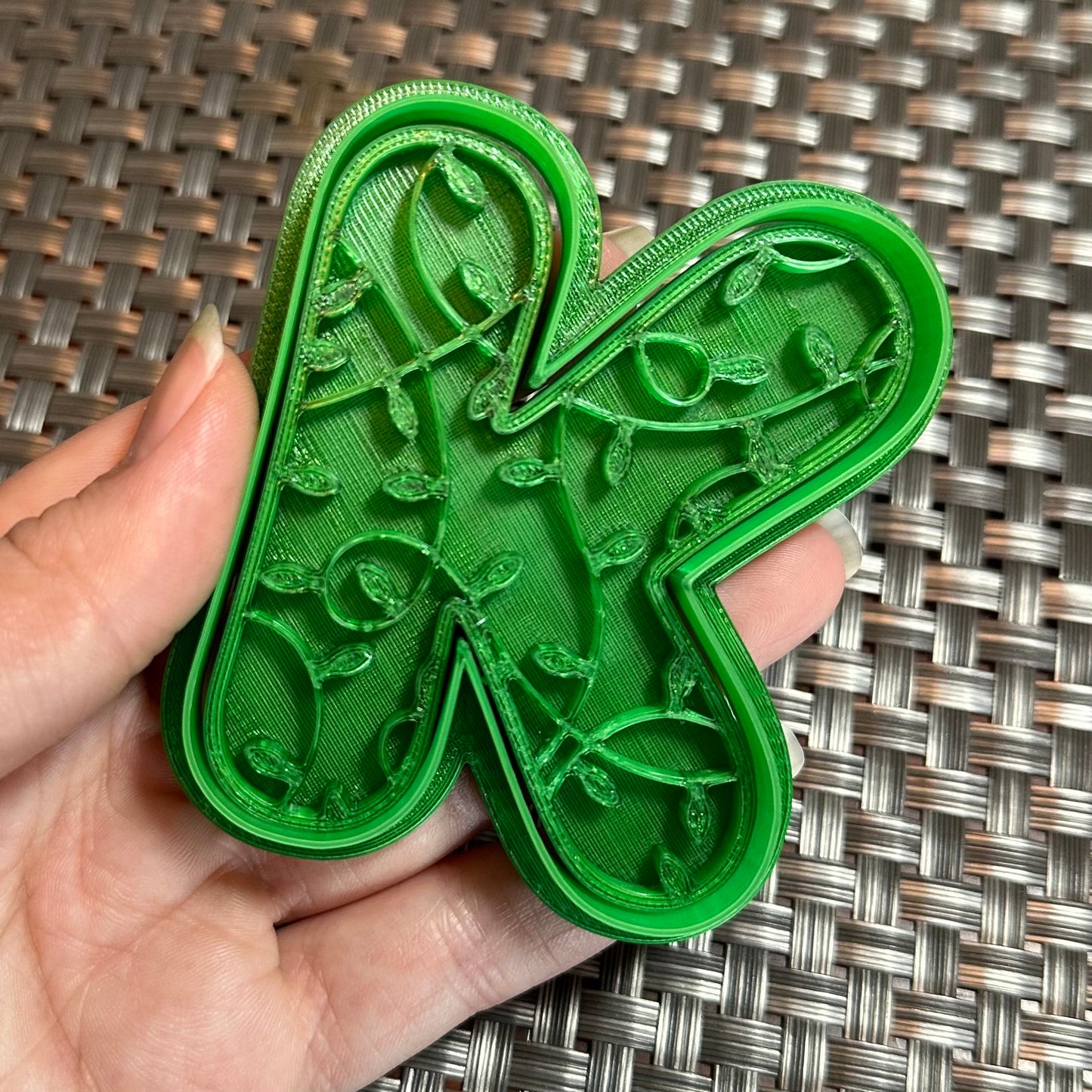 Letter with Christmas Light Pattern - Custom 3D Printed Cookie Cutter + Stamp Combo