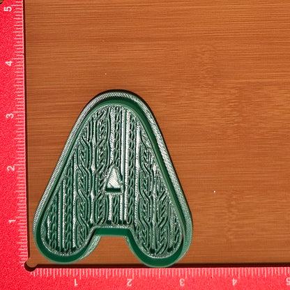Letter with Cable Knit Pattern - Custom 3D Printed Cookie Cutter + Stamp Combo