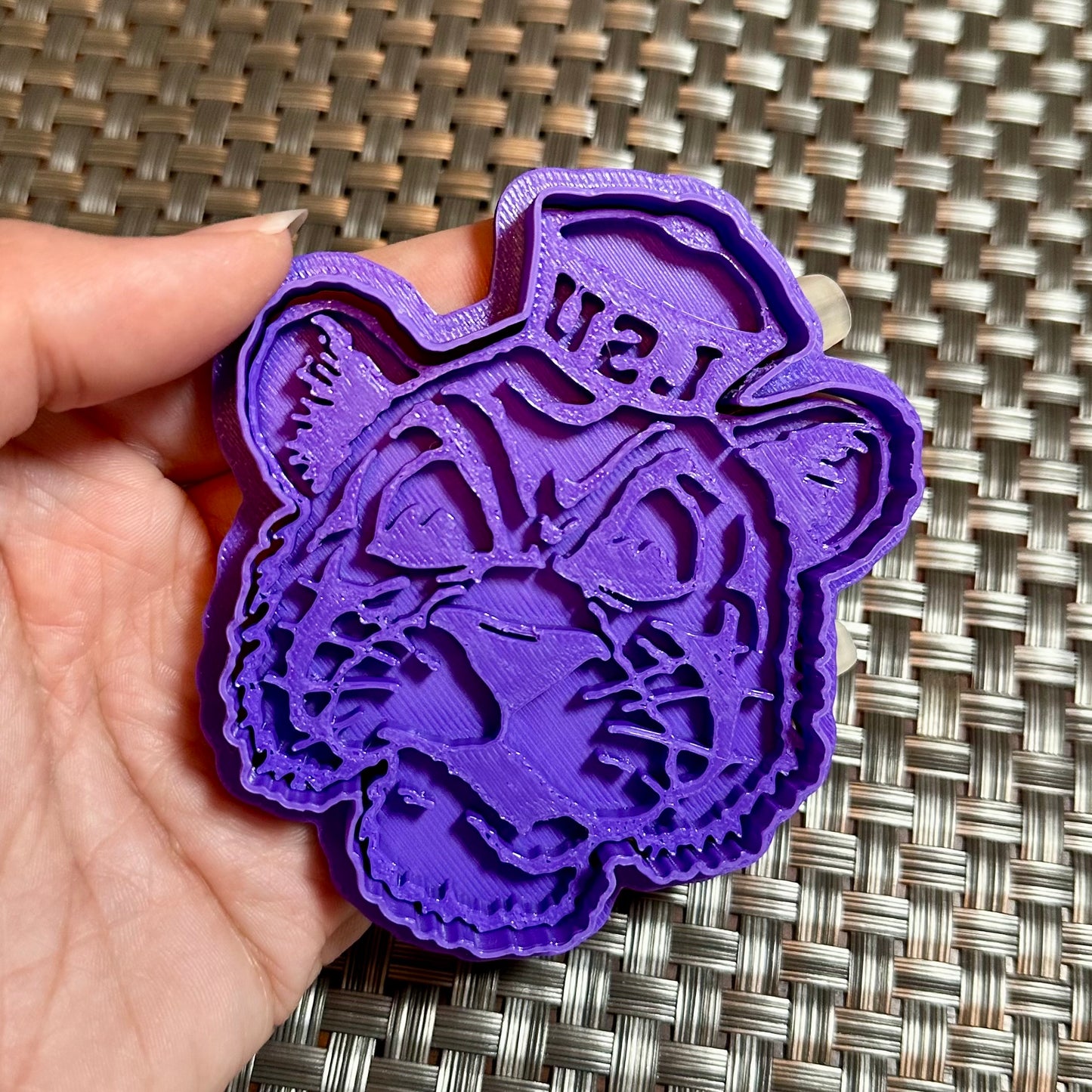 LSU Mike the Tiger Head - Custom 3D Printed Cookie Cutter + Stamp Combo