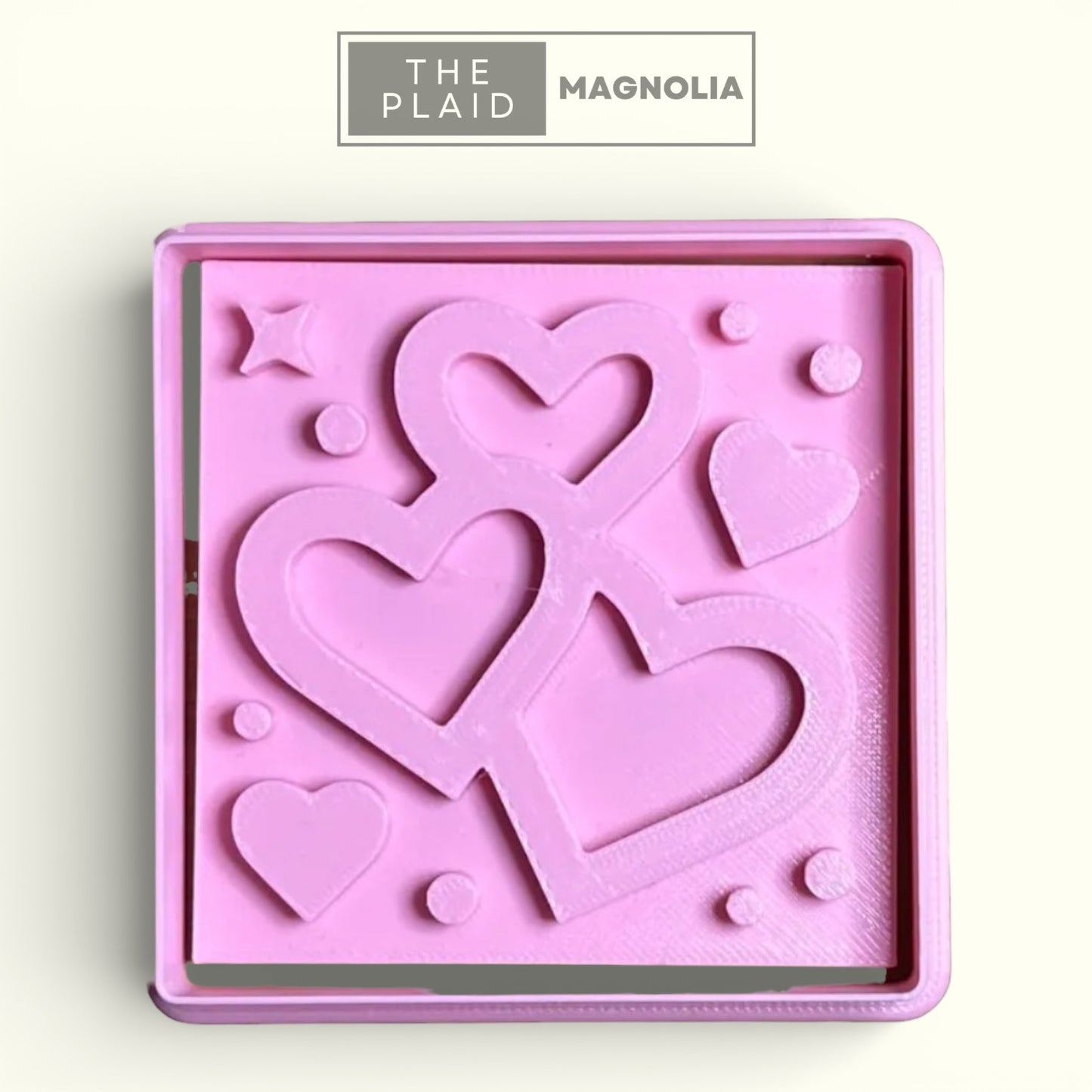 Heart Pattern - Custom 3D Printed Cookie Cutter + Stamp Combo