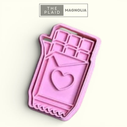 Chocolate Bar - Custom 3D Printed Cookie Cutter + Stamp Combo