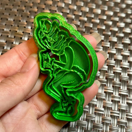 Sneaking Grinch - Custom 3D Printed Cookie Cutter + Stamp Combo