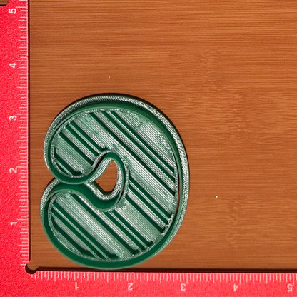 Letter with Candy Cane Stripe Pattern - Custom 3D Printed Cookie Cutter + Stamp Combo
