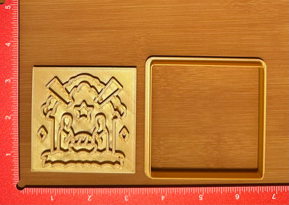 Nativity Scene - Custom 3D Printed Cookie Cutter + Stamp Combo