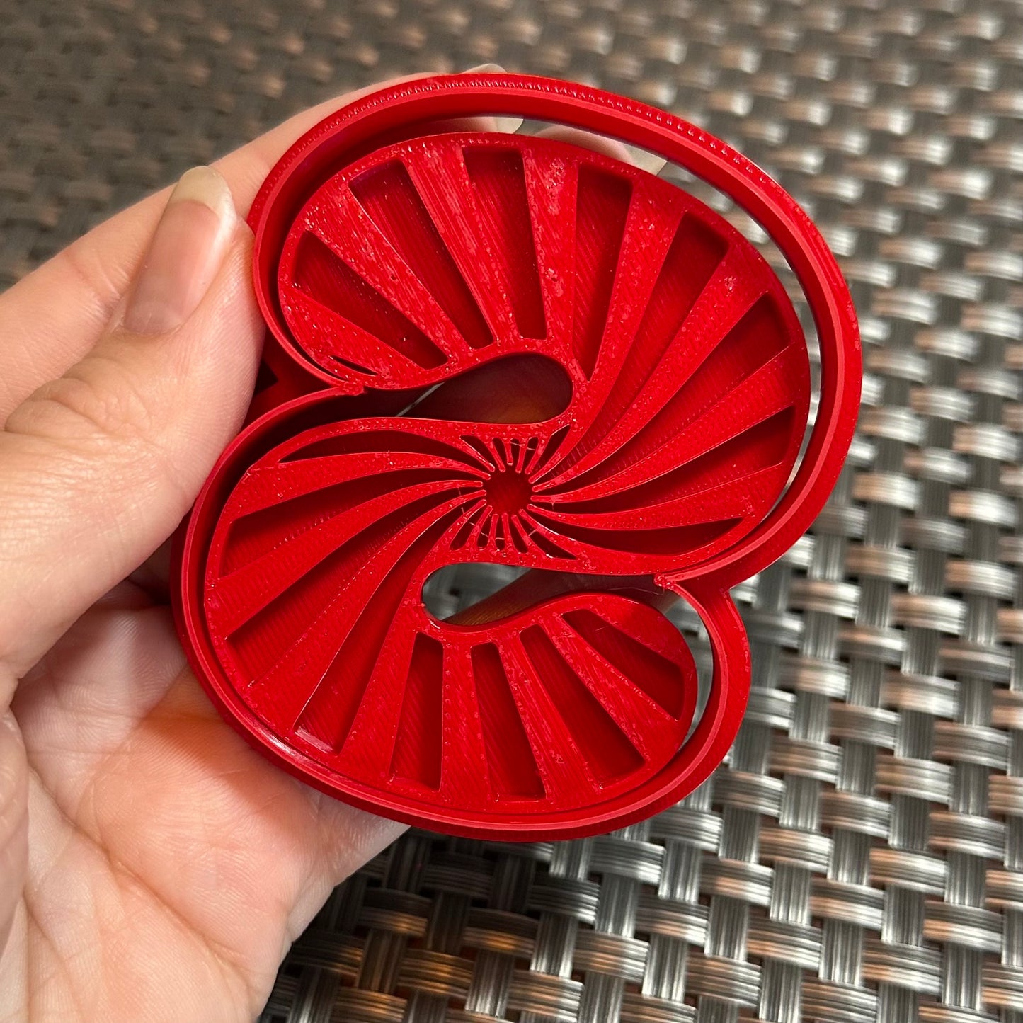 Letter with Peppermint Swirl Pattern - Custom 3D Printed Cookie Cutter + Stamp Combo