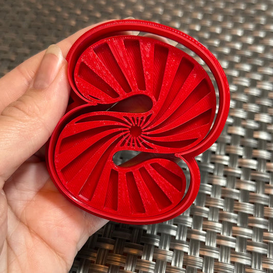 Letter with Peppermint Swirl Pattern - Custom 3D Printed Cookie Cutter + Stamp Combo