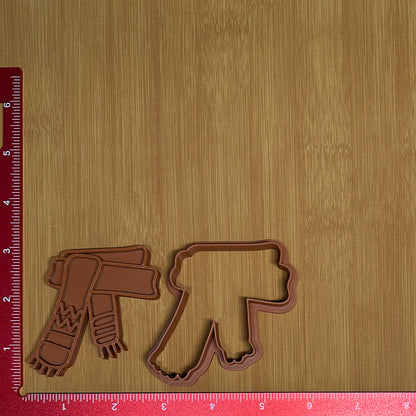 Scarf - Custom 3D Printed Cookie Cutter + Stamp Combo