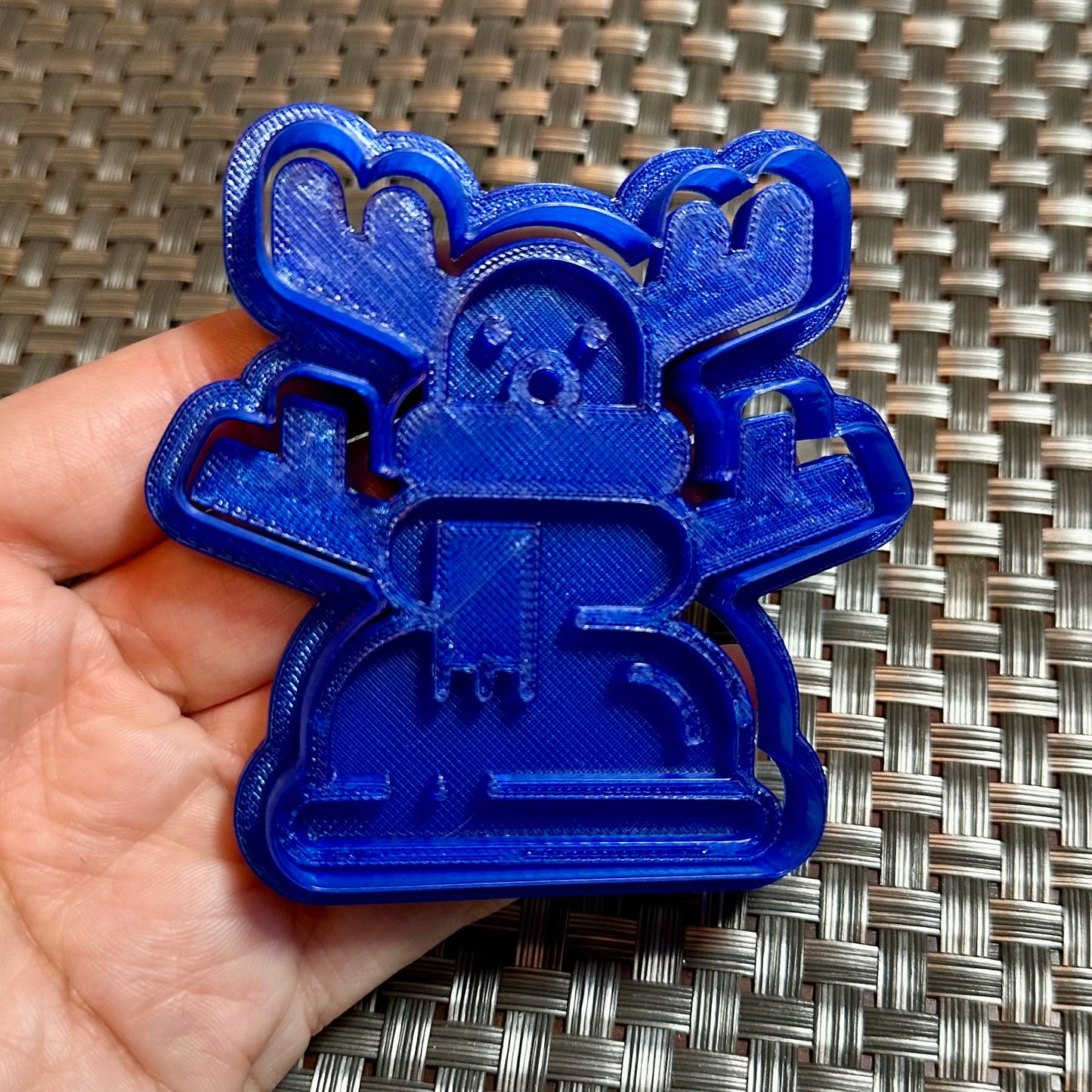 Snowman with Moose Antlers - Custom 3D Printed Cookie Cutter + Stamp Combo