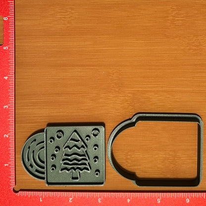 Christmas Record - Custom 3D Printed Cookie Cutter + Stamp Combo