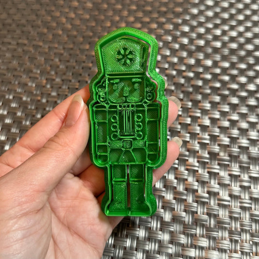 Nutcracker with Snowflake Hat - Custom 3D Printed Cookie Cutter + Stamp Combo