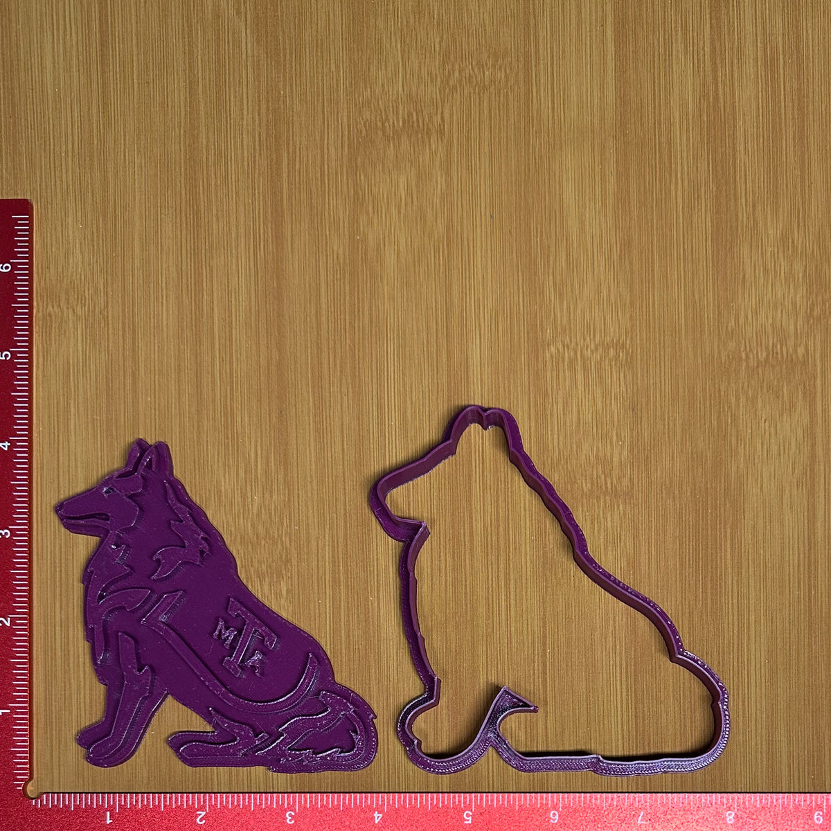 Texas A&M Reveille - Custom 3D Printed Cookie Cutter + Stamp Combo