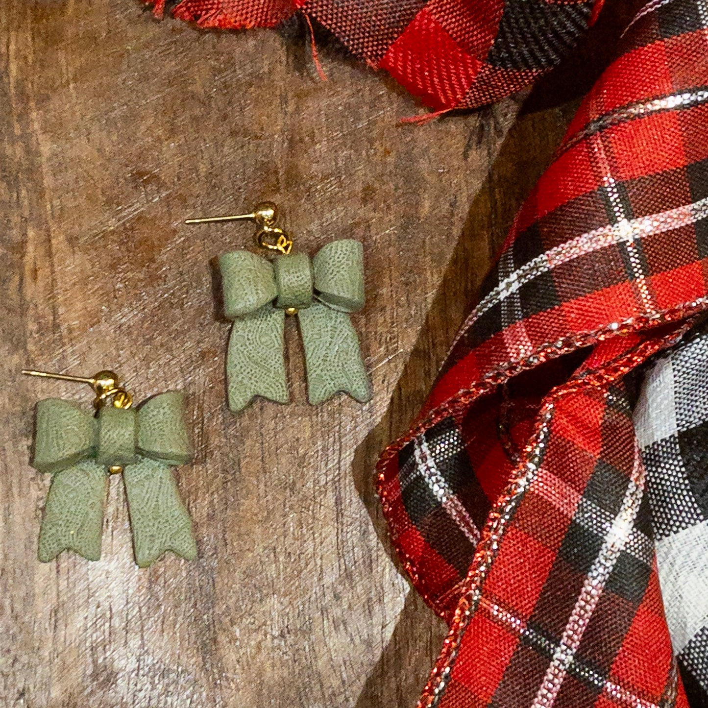Green Knit Bows