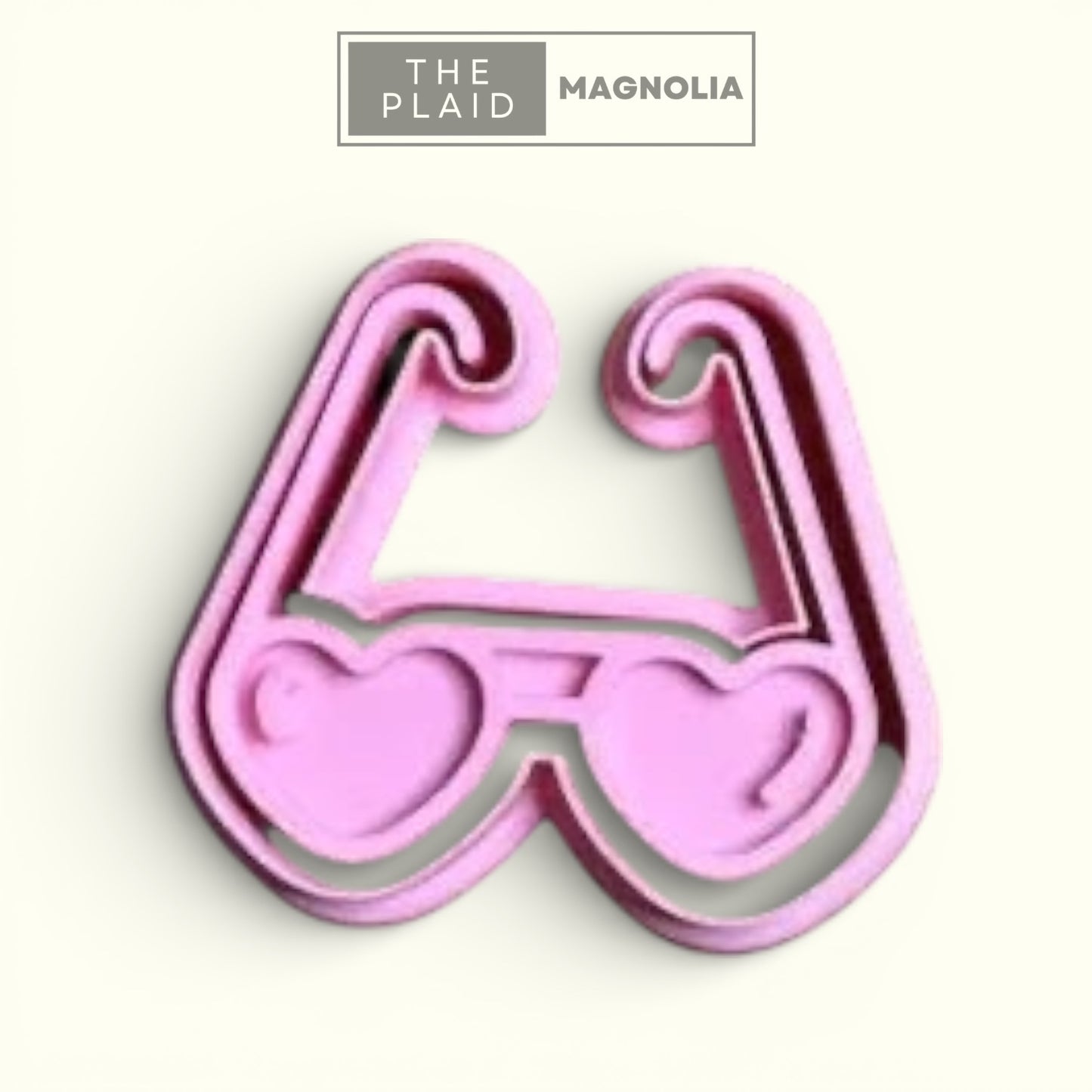 Heart Shaped Glasses - Custom 3D Printed Cookie Cutter + Stamp Combo