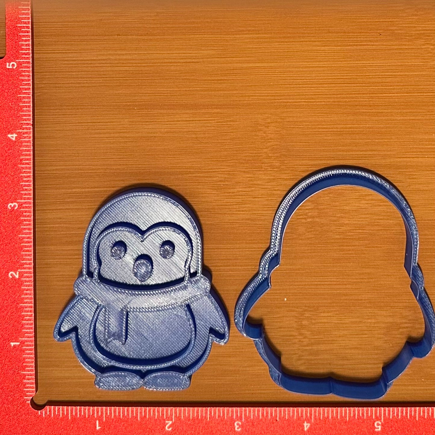 Penguin with Scarf - Custom 3D Printed Cookie Cutter + Stamp Combo