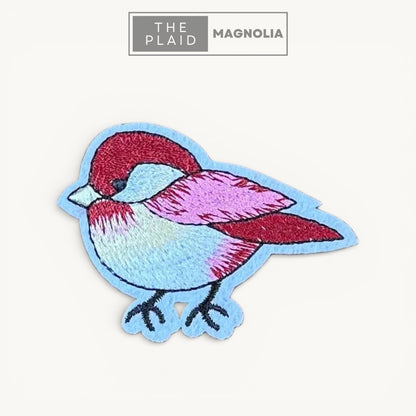 Pink & Red Bird - Embroidered Patch