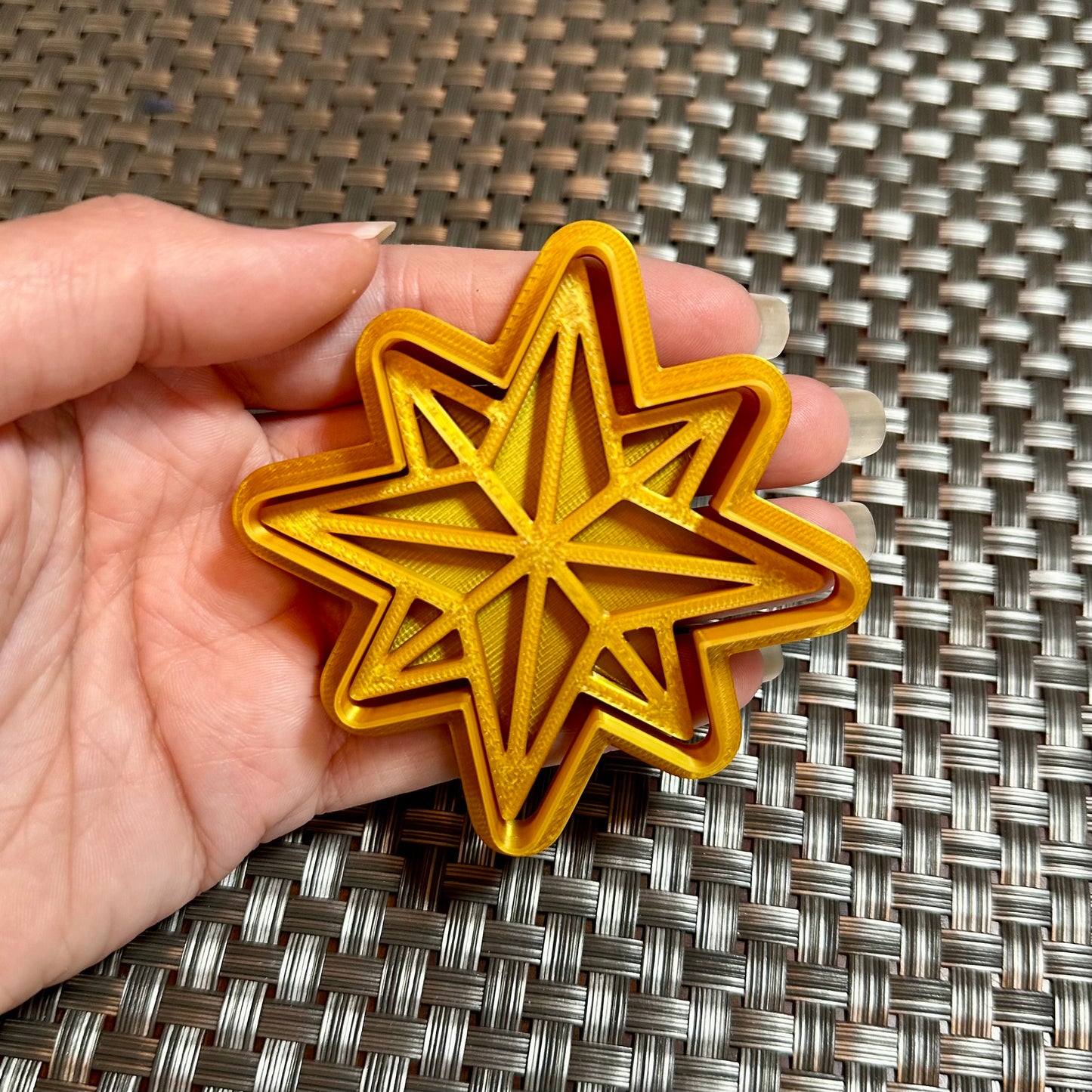 8-Point Star - Custom 3D Printed Cookie Cutter + Stamp Combo