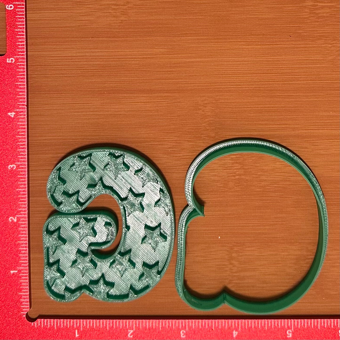 Letter with Star Pattern - Custom 3D Printed Cookie Cutter + Stamp Combo