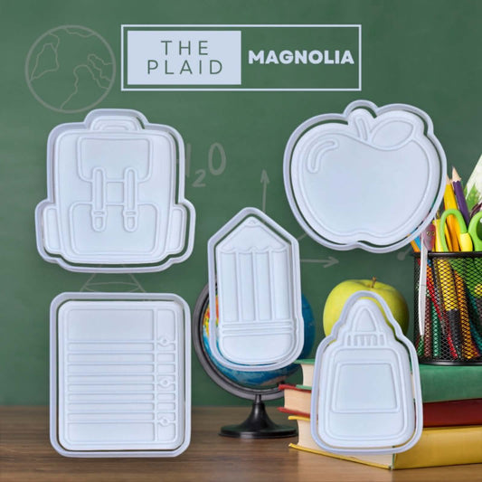Back to School - Custom 3D Printed Cookie Cutter + Stamp Combo