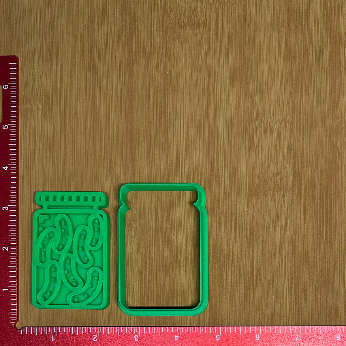 Pickle Jar - Custom 3D Printed Cookie Cutter + Stamp Combo