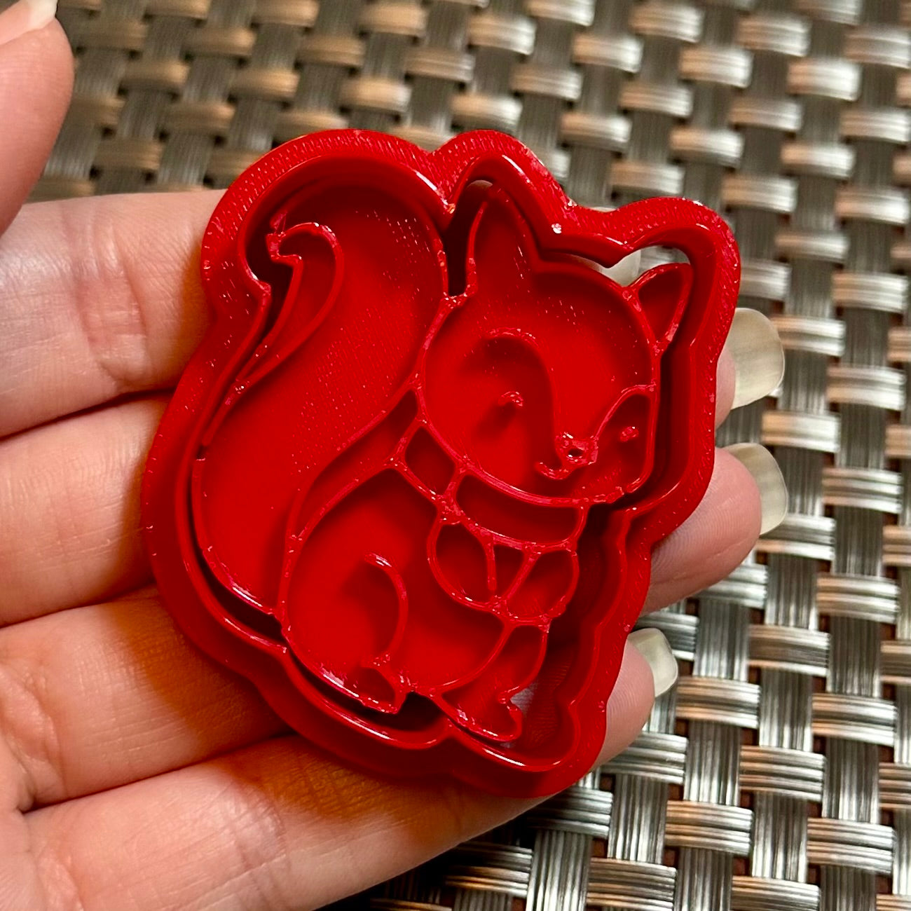 Christmas Squirrel - Custom 3D Printed Cookie Cutter + Stamp Combo