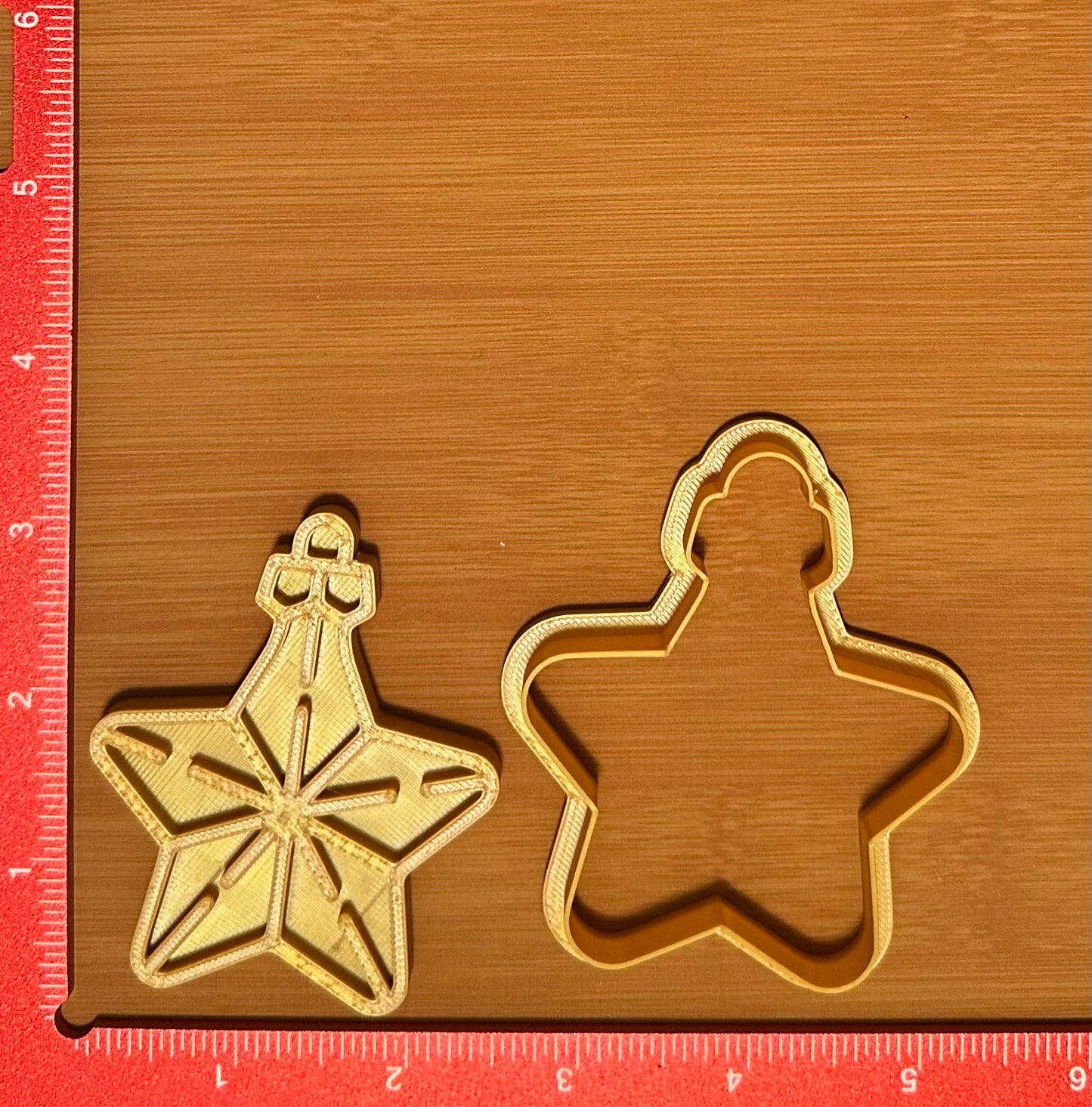Star Ornament - Custom 3D Printed Cookie Cutter + Stamp Combo