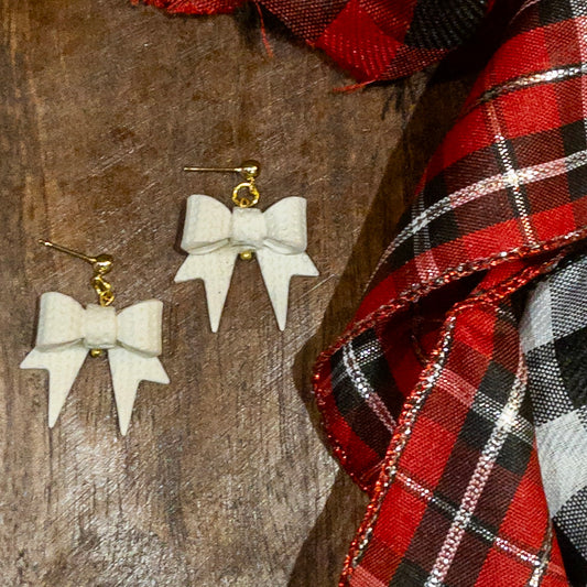 Cream Knit Bows
