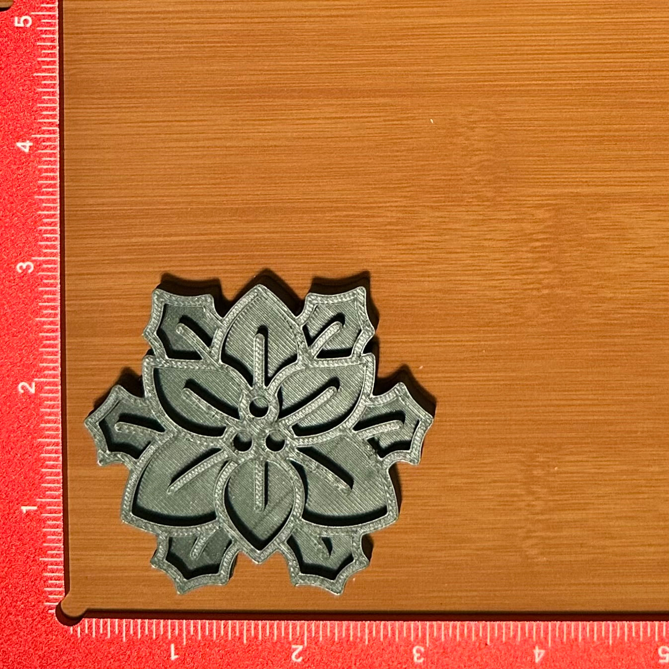 Poinsettia with Leaves - Custom 3D Printed Cookie Cutter + Stamp Combo