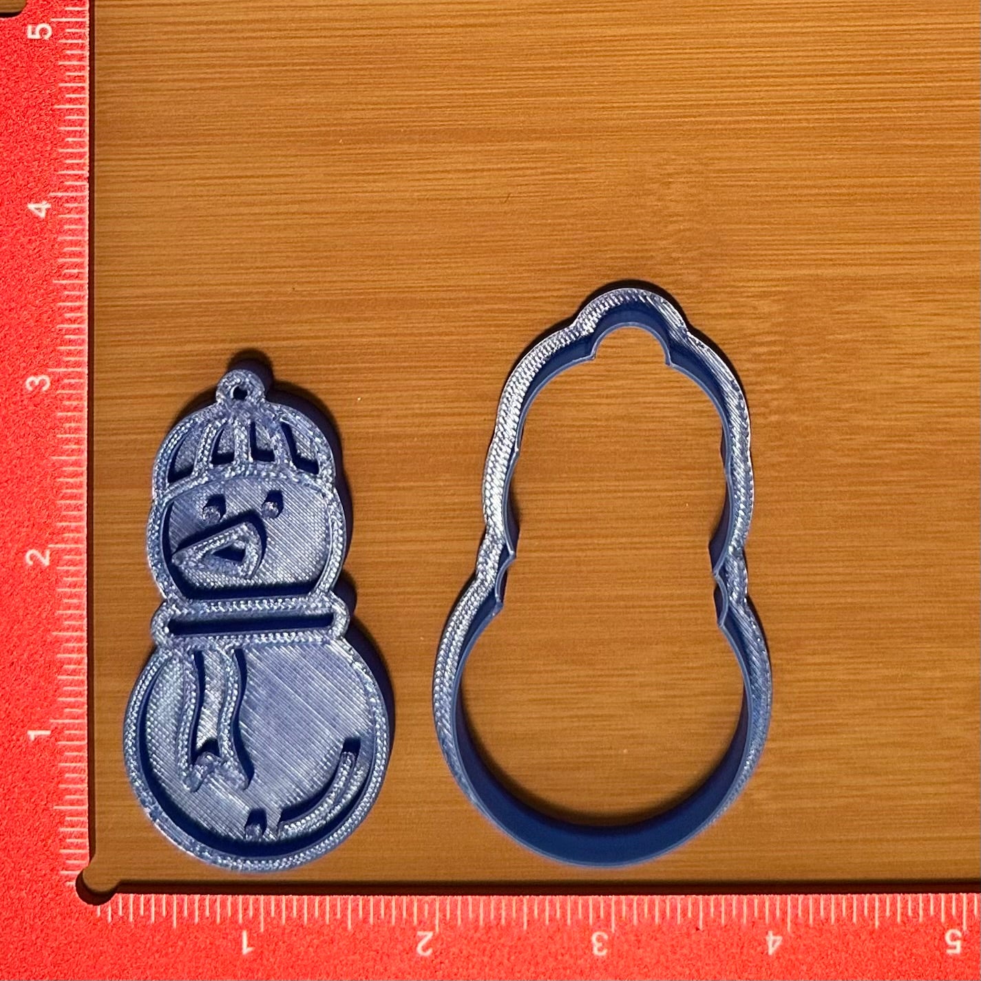 Snowman - Custom 3D Printed Cookie Cutter + Stamp Combo